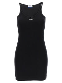 Abito corto in cotone nero Off-White
