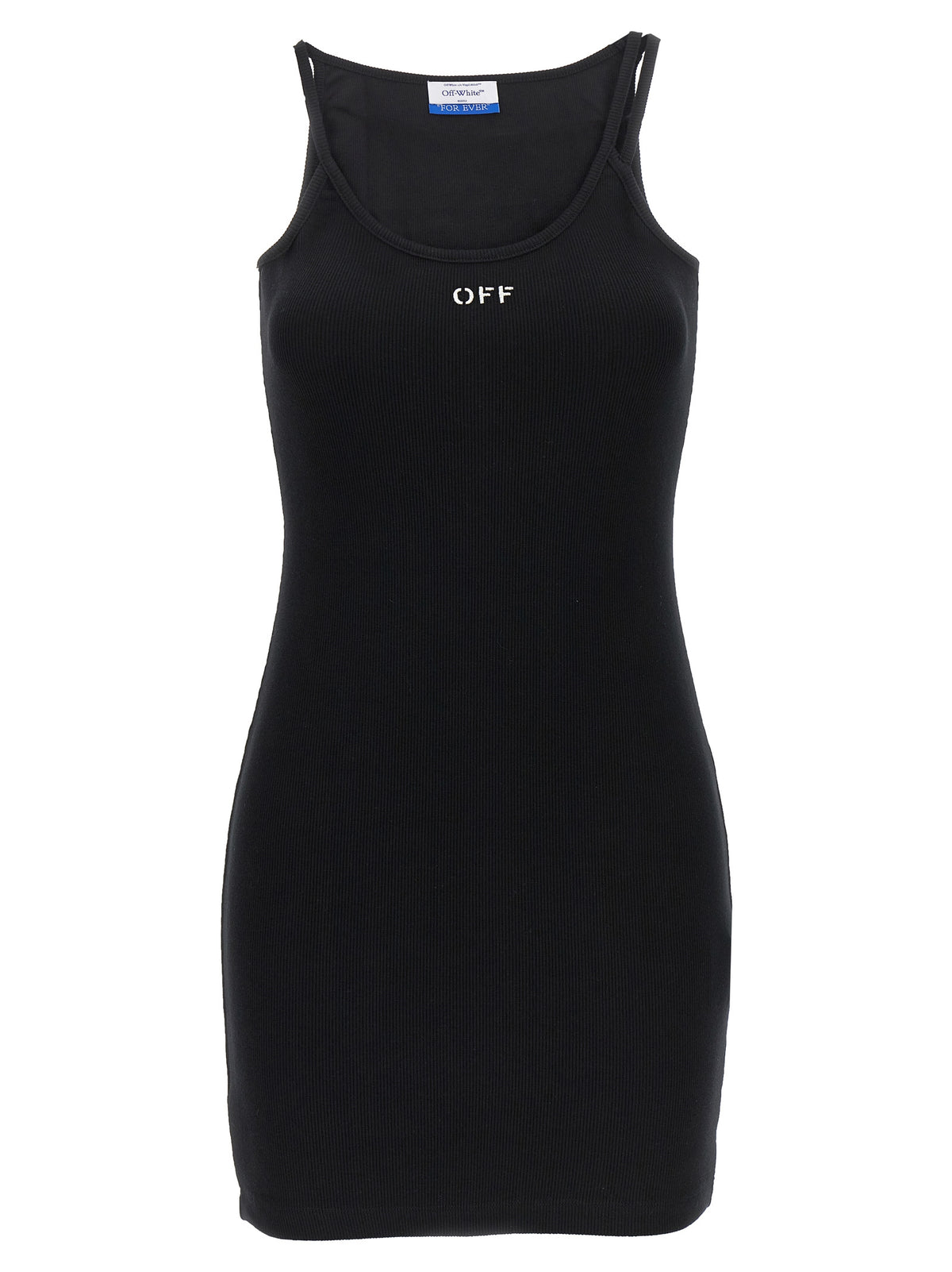 Abito corto in cotone nero Off-White