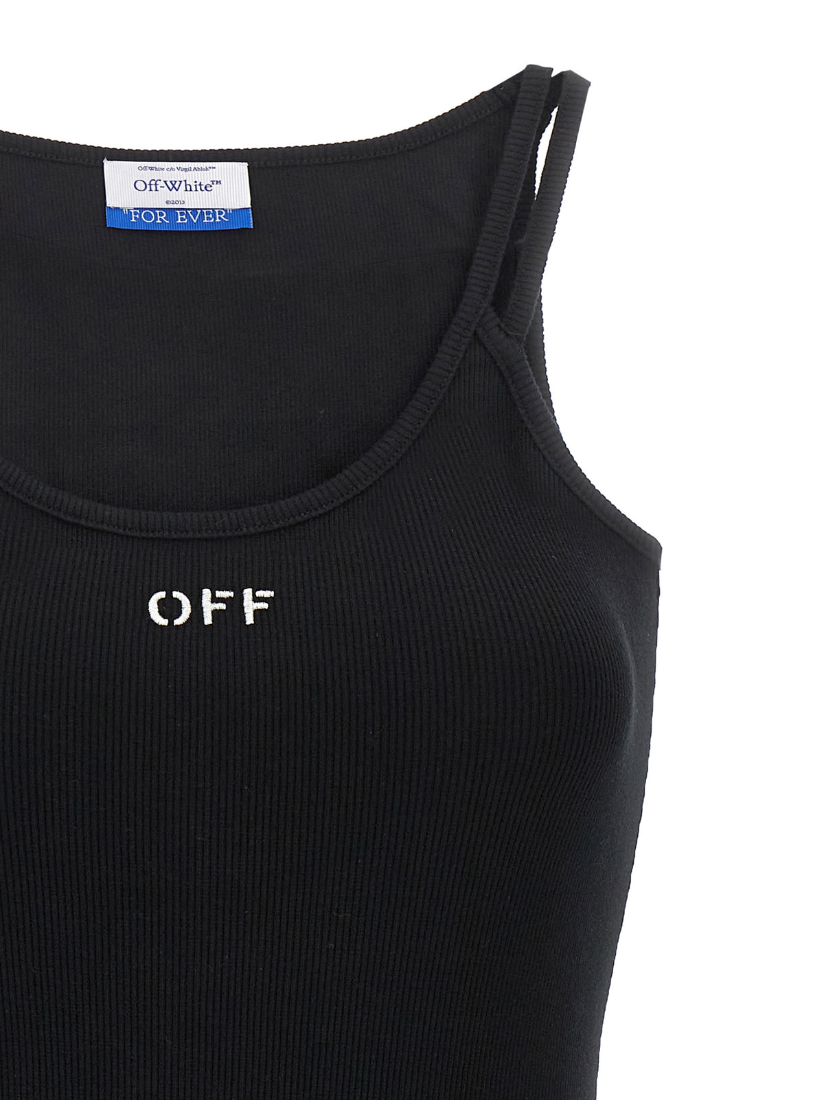 Abito corto in cotone nero Off-White