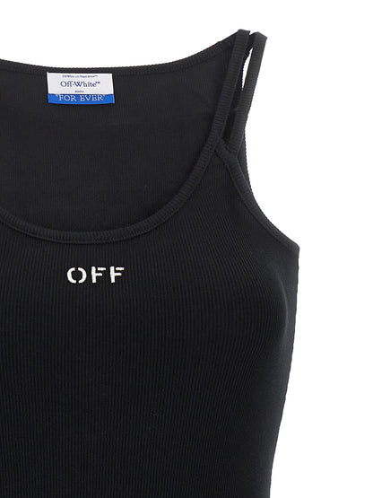 Abito corto in cotone nero Off-White