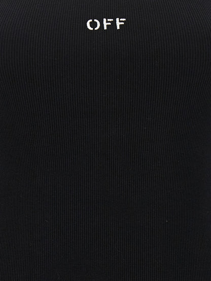 Abito corto in cotone nero Off-White