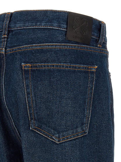 Jeans in denim di cotone blu Off-White