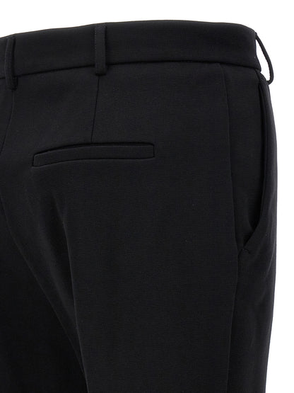 Pantaloni casual neri in cotone Sportmax