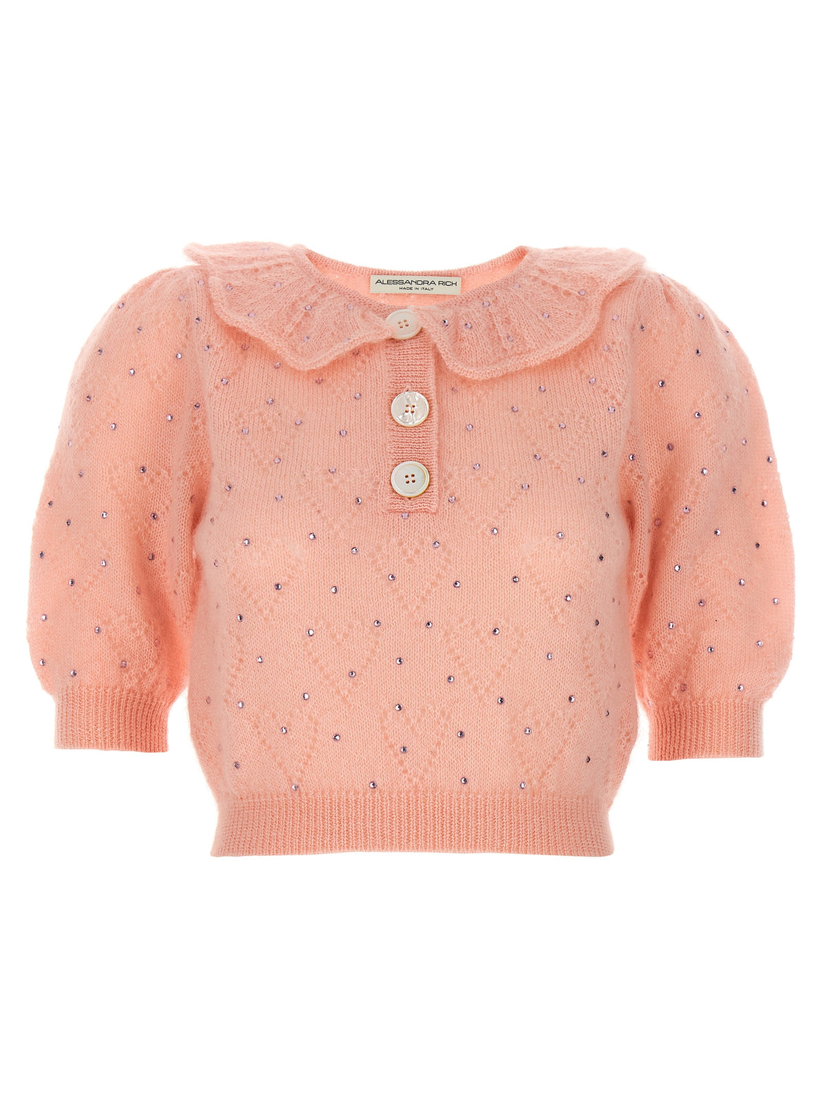 Cardigan en Laine Multicolore Alessandra Rich