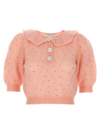 Cardigan en Laine Multicolore Alessandra Rich