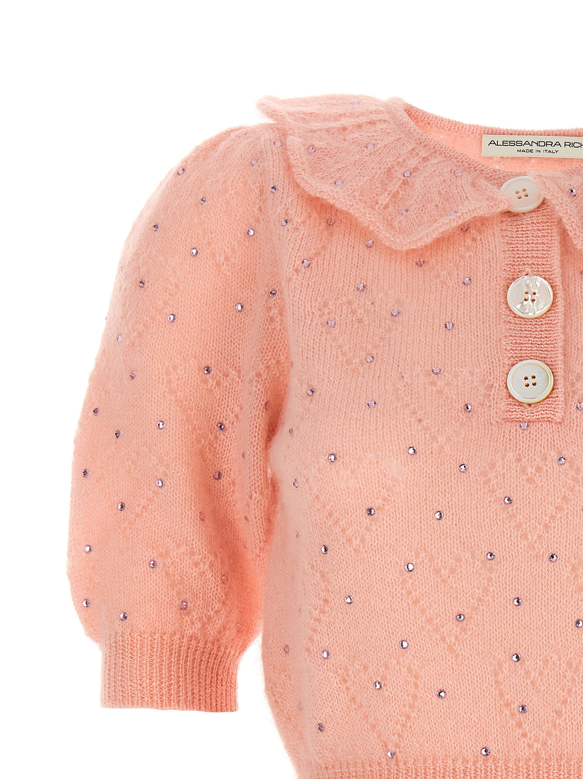 Cardigan en Laine Multicolore Alessandra Rich