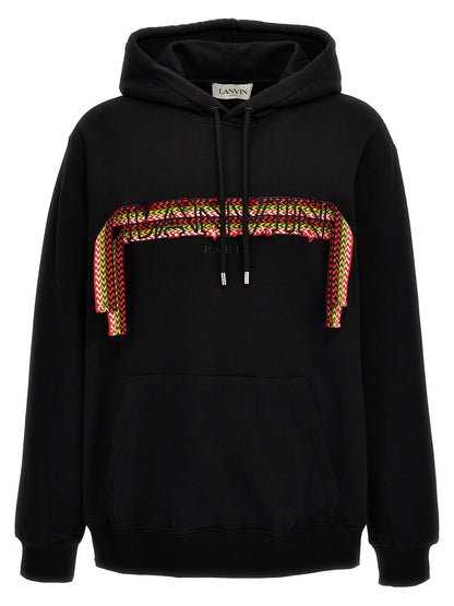 Sweat-shirt noir en coton Lanvin