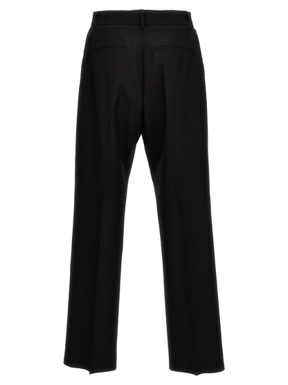 Pantaloni eleganti in lana vergine nera Valentino Garavani