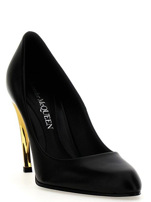 Alexander McQueen High Heel Pumps aus schwarzem Lammleder