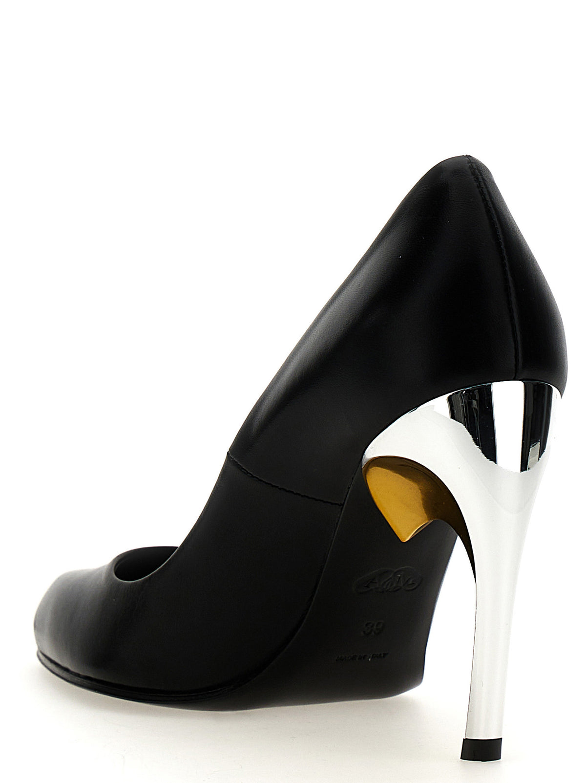 Alexander McQueen svarta högklackade pumps i lammrem
