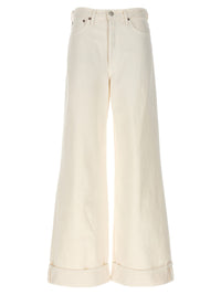 Jeans Agolde a vita alta in cotone bianco