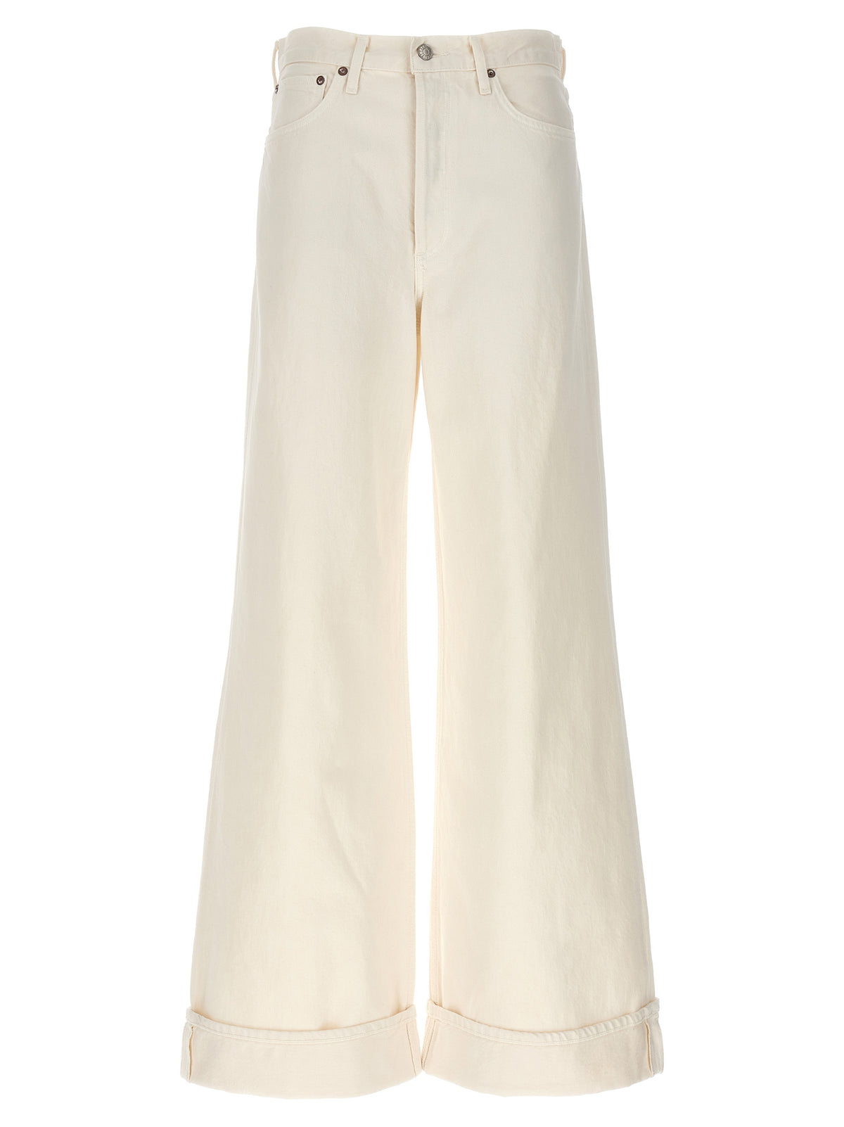 Agolde Witte Katoenen High-Waist Jeans