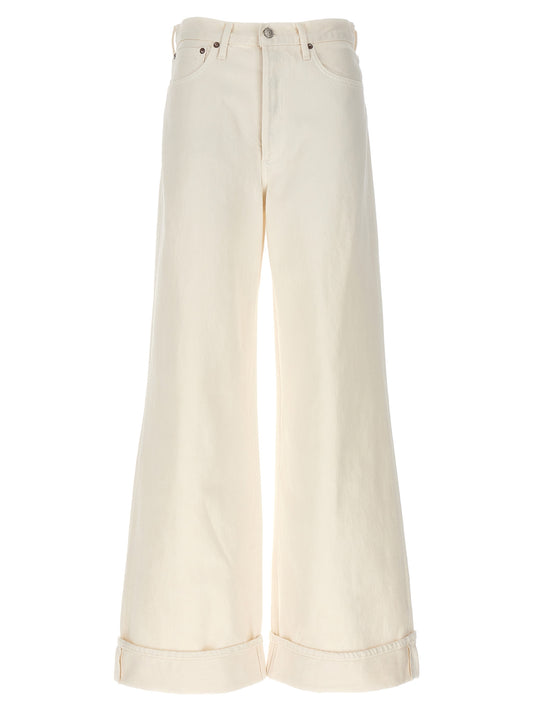 Jean taille haute en coton blanc Agolde