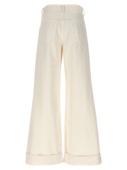 Jeans Agolde a vita alta in cotone bianco