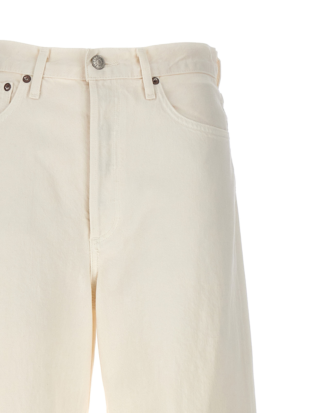 Jeans Agolde a vita alta in cotone bianco