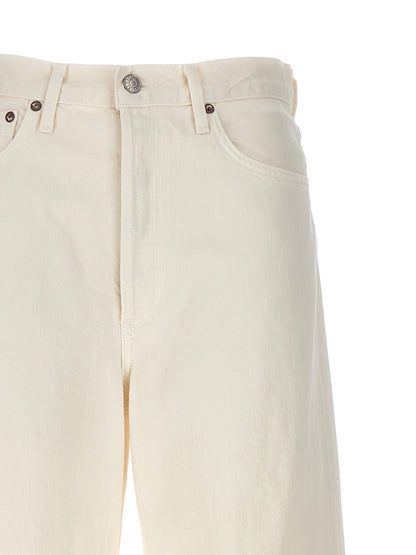 Jeans Agolde a vita alta in cotone bianco