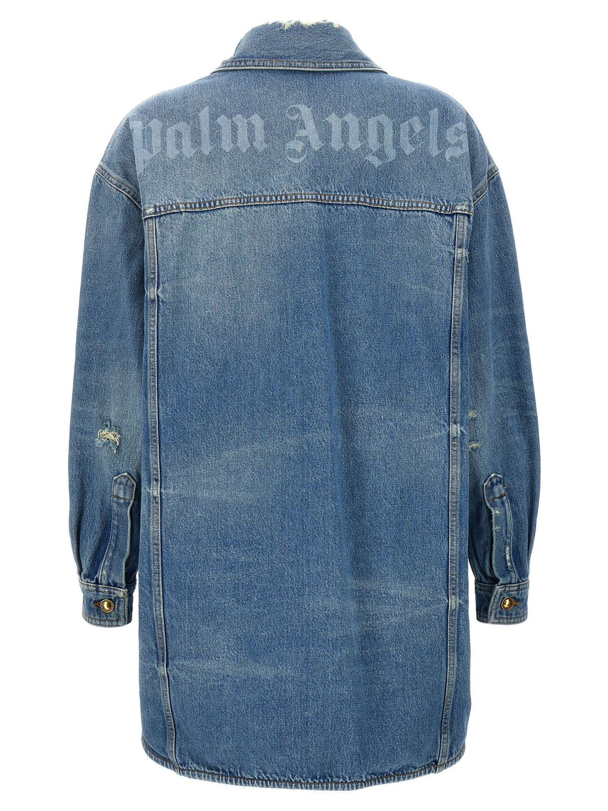 Palm Angels Blauw Katoenen Denim Jack