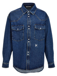 Blouson en jean bleu polyester Palm Angels