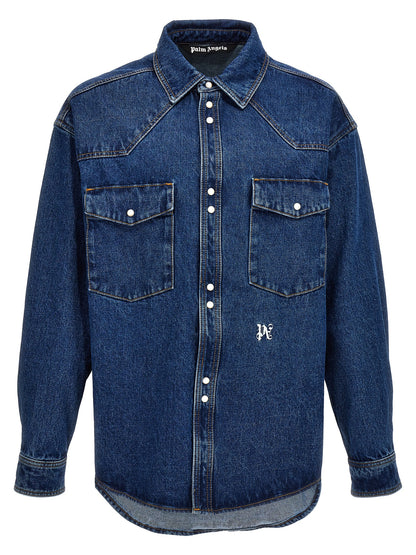 Blouson en jean bleu polyester Palm Angels