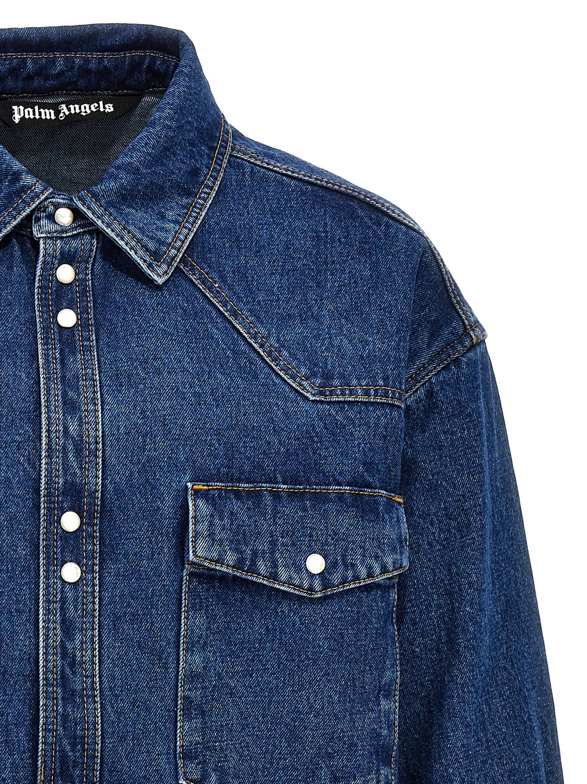 Palm Angels Blaue Polyester-Jeansjacke