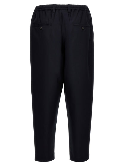 Pantaloni corti in lana vergine blu Marni