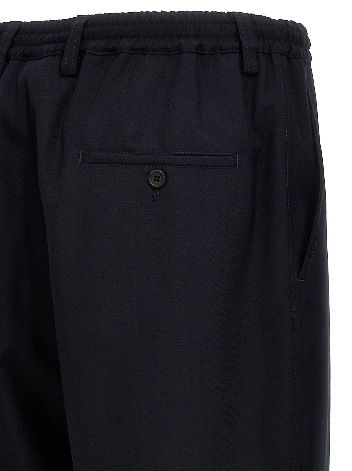 Pantaloni corti in lana vergine blu Marni