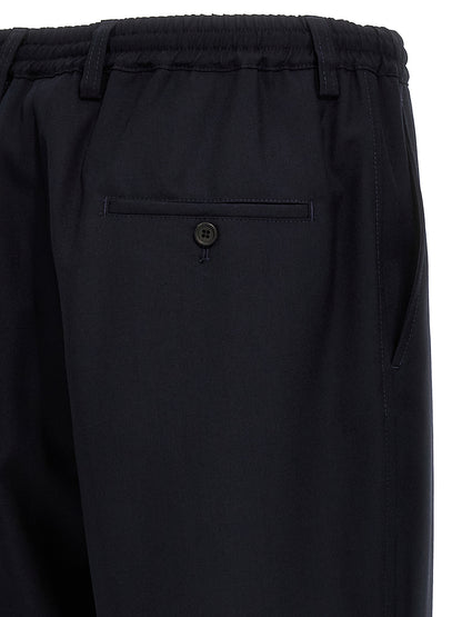 Pantaloni corti in lana vergine blu Marni