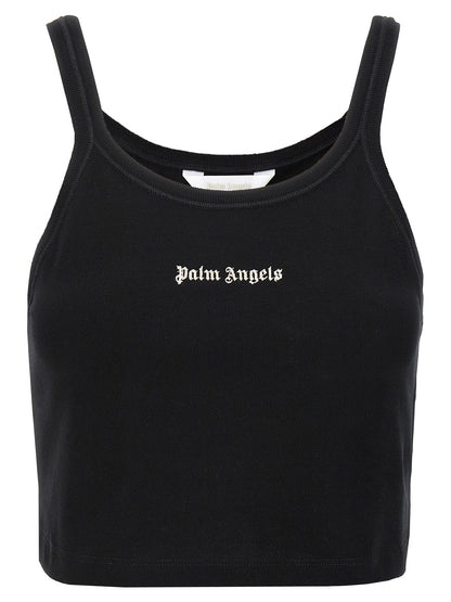 Reggiseno sportivo bicolore in cotone Palm Angels
