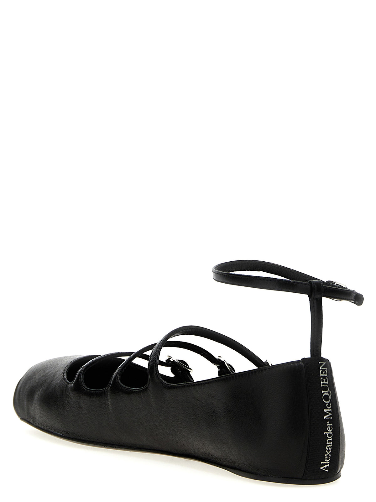 Alexander McQueen Zwarte Kalfsleren Ballerina's