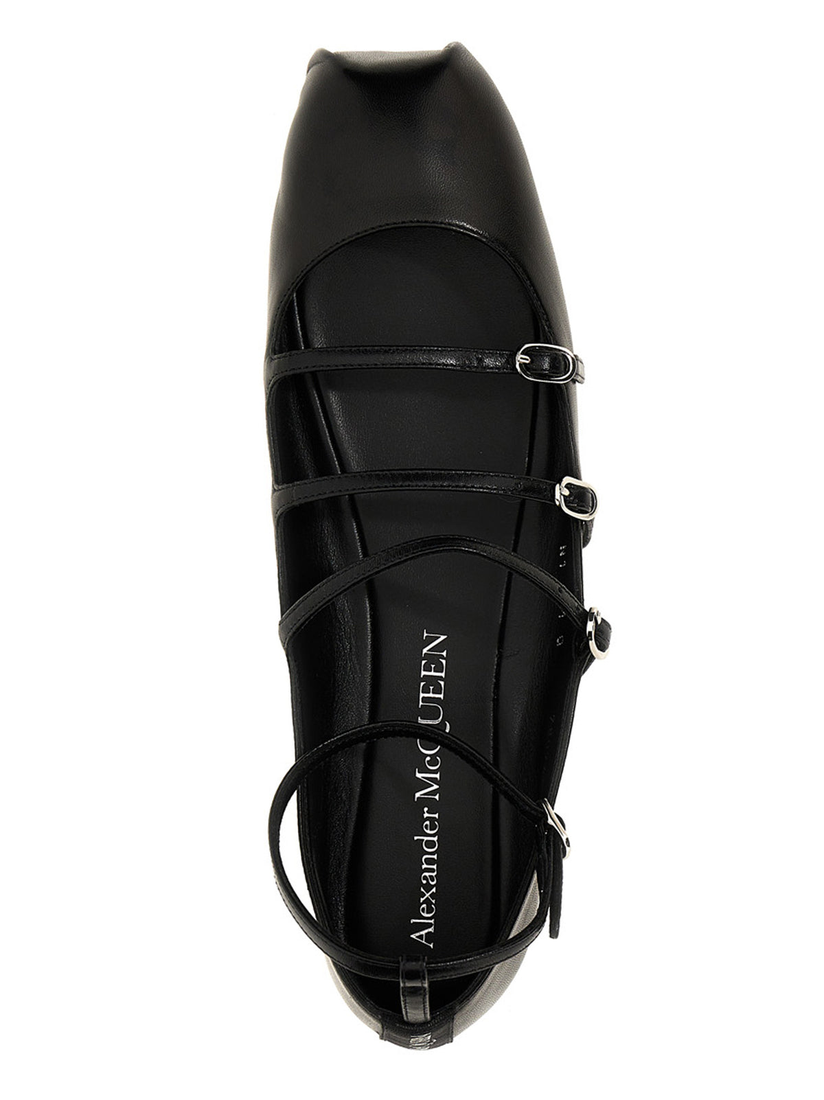 Alexander McQueen Zwarte Kalfsleren Ballerina's