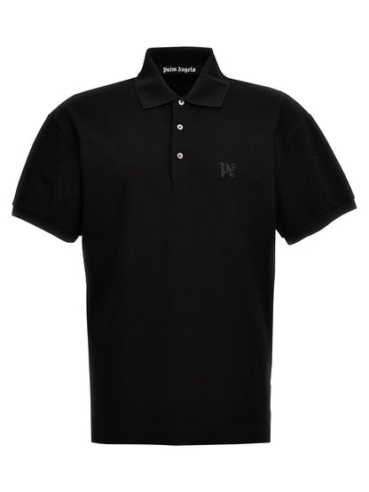 Palm Angels Polo en polyester noir