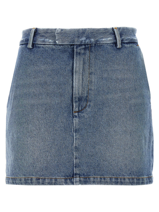 Jupe longue en coton bleu Armarium