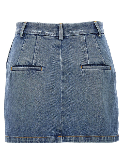 Gonna lunga in cotone blu Armarium