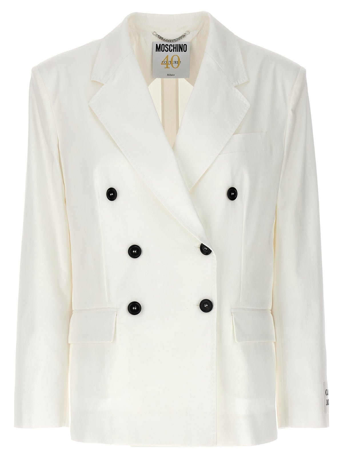 Blazer Moschino in cotone bianco