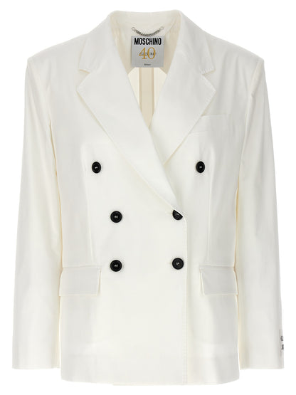 Blazer Moschino in cotone bianco