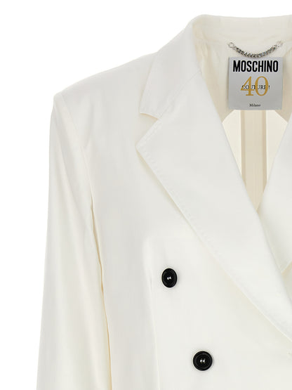 Blazer Moschino in cotone bianco