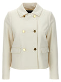 Chaqueta larga Kiton de lana virgen blanca