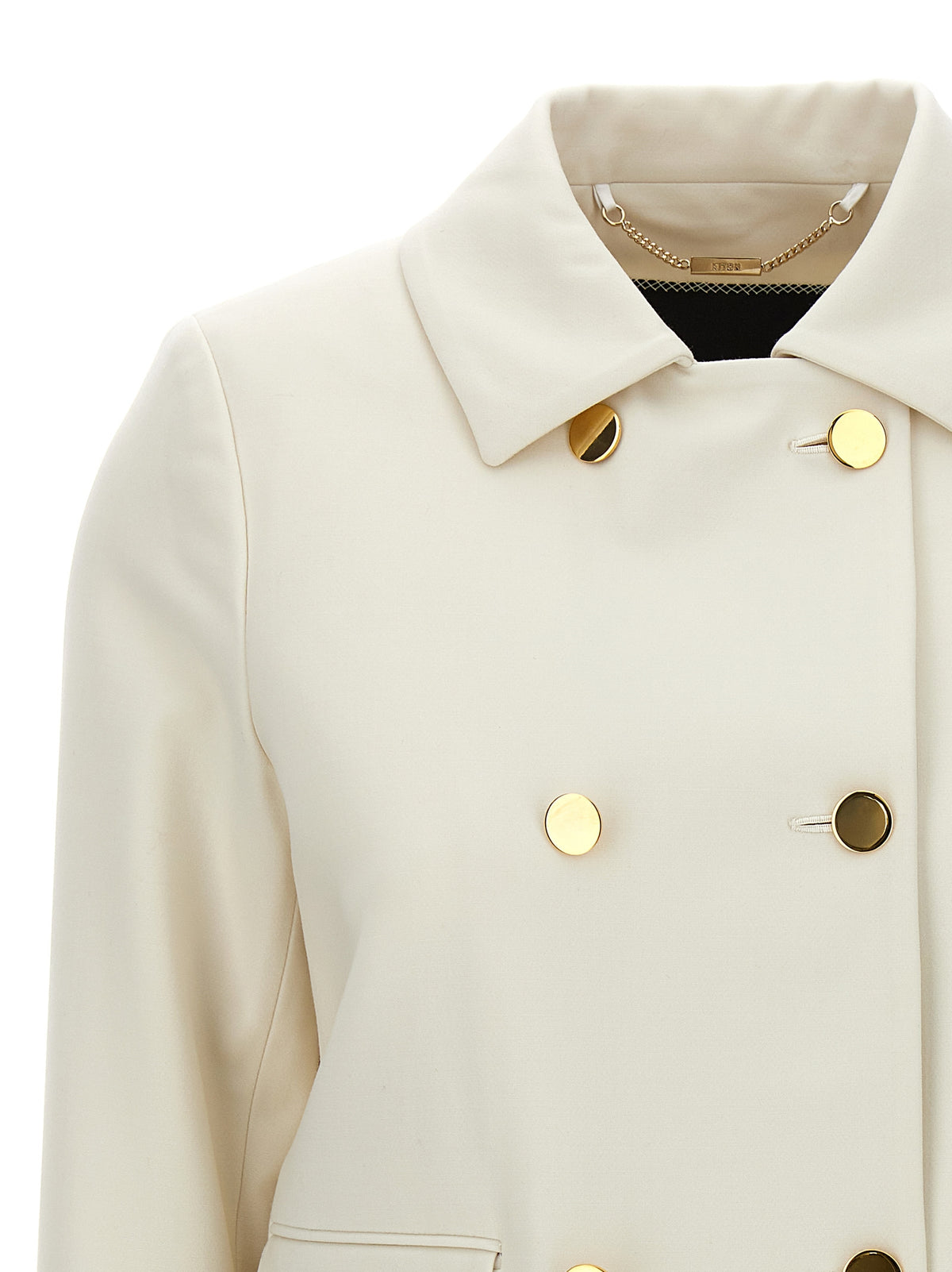 Chaqueta larga Kiton de lana virgen blanca