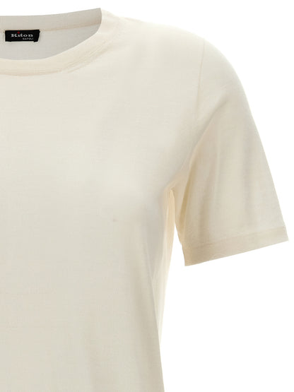 T-shirt Kiton en cachemire blanc