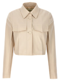 Fendi Beige Wool Full-Length Jacket