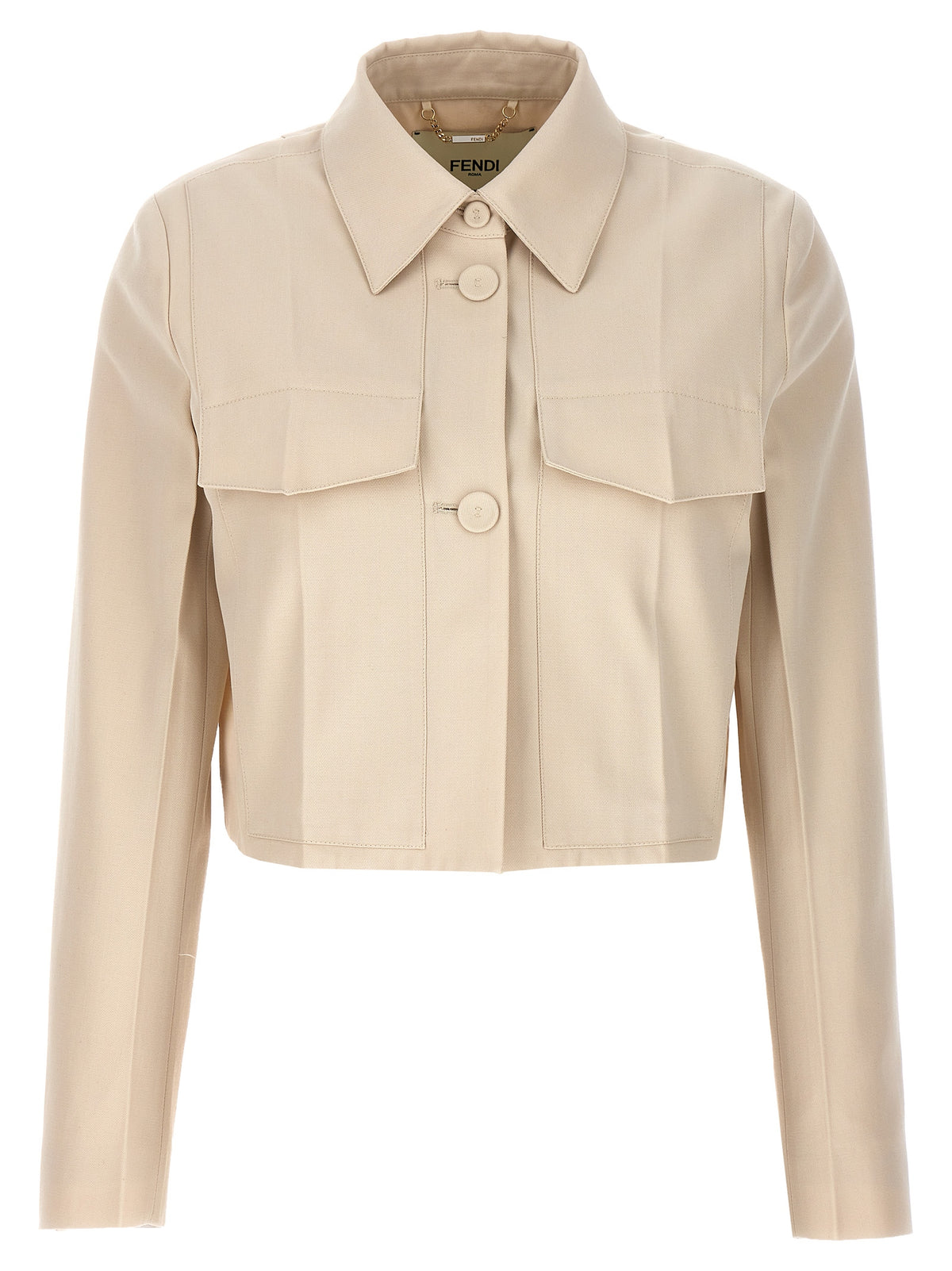 Fendi Beige Wollen Volledige Lengte Jas