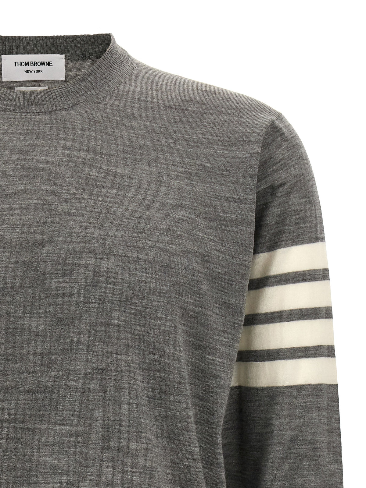 Cardigan Thom Browne grigio in lana vergine