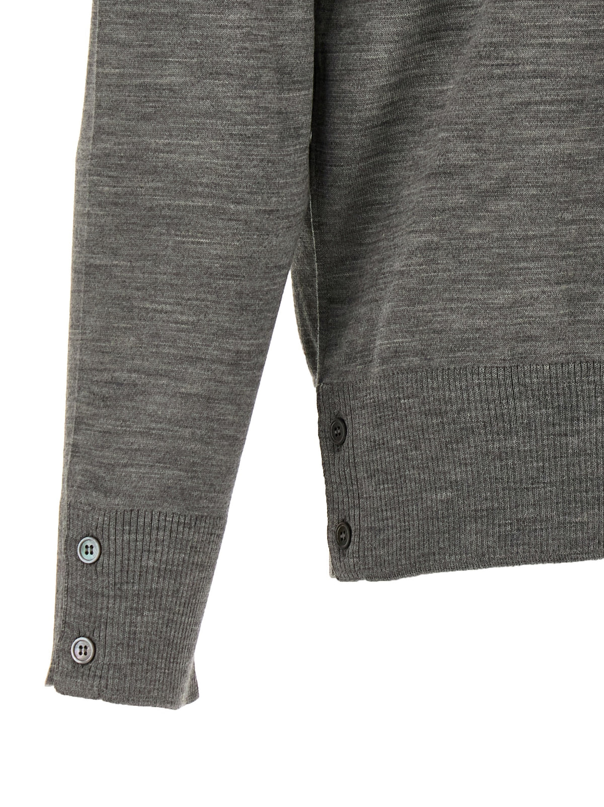 Cardigan Thom Browne grigio in lana vergine