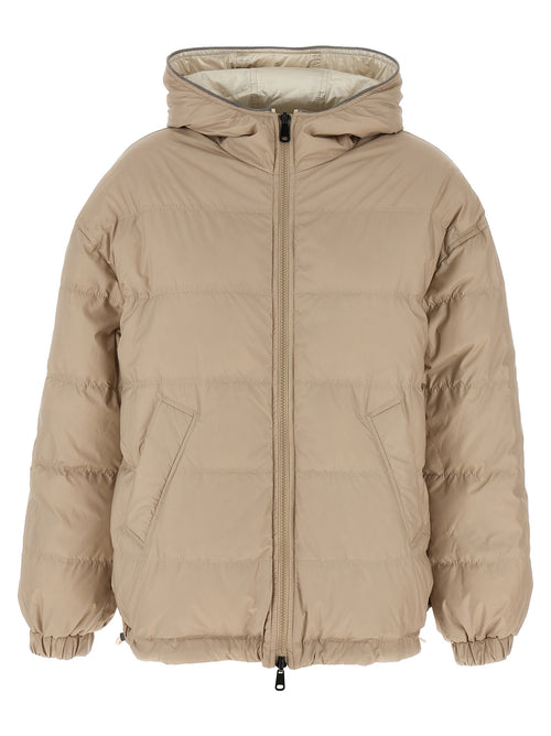 Chaqueta larga Brunello Cucinelli de poliéster beige