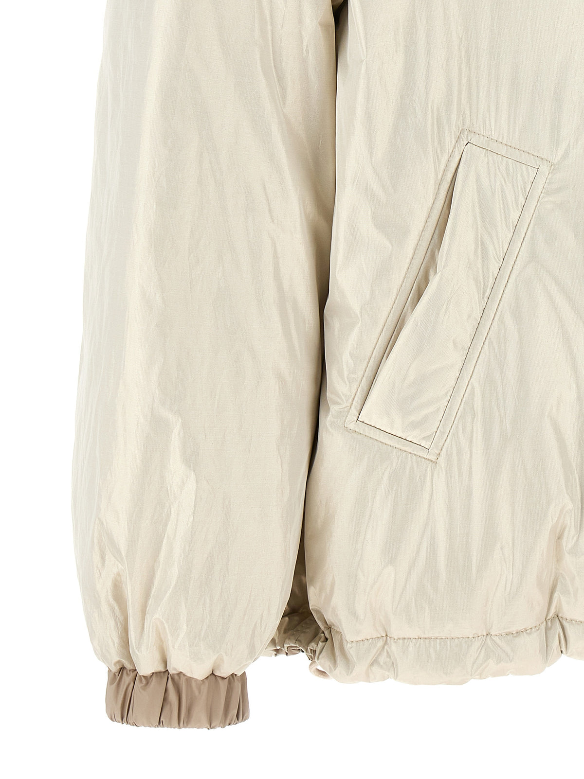 Brunello Cucinelli Beige Polyester-Jacke in voller Länge