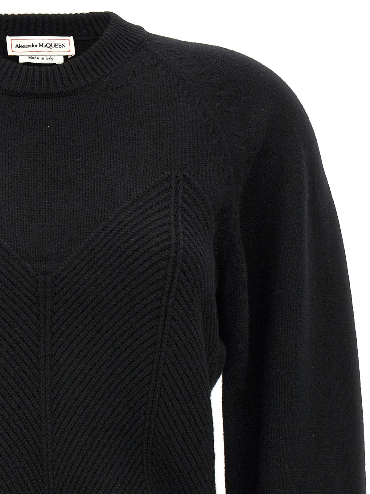 Alexander McQueen Schwarzer Pullover aus Wolle und Kaschmir