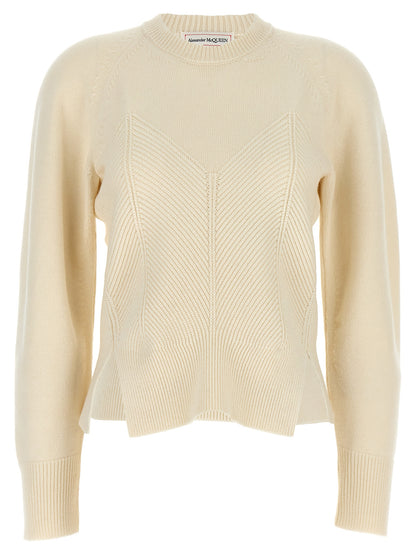 Cardigan en Laine Blanche Alexander McQueen