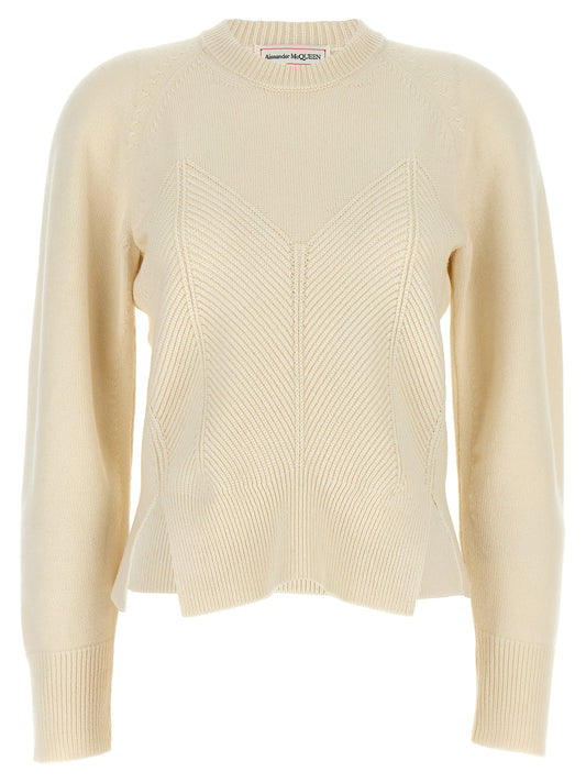 Cardigan en Laine Blanche Alexander McQueen
