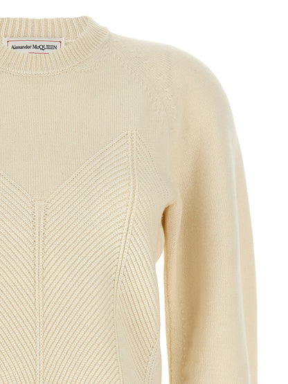 Cardigan en Laine Blanche Alexander McQueen