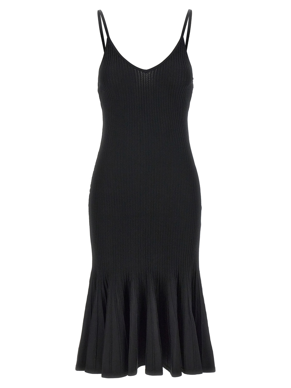 Khaite Abito Midi Nero in Viscosa